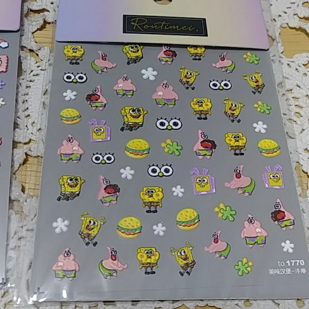 Nail stickers, nail art, Sponge Bob